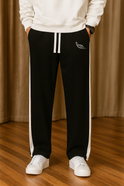 Black Color Baggy Track Pants | Man